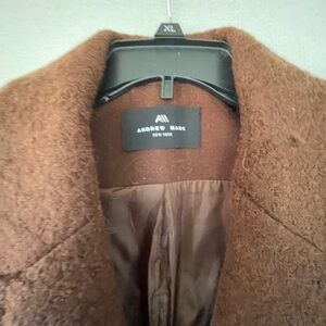 Andrew Marc brown woolen coat size medium perfect cont lined pockets
